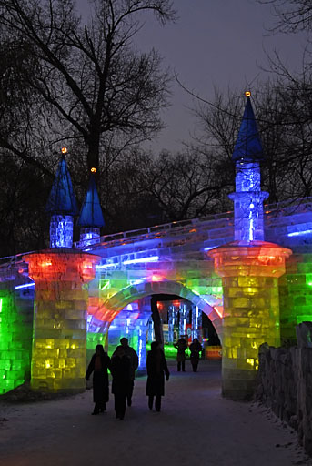 Zhaolin Park Archway of Illuminated Ice, Harbin, China