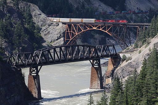 CPR train crossing the Fraser River at Siska,BC. Photo by Michael Frei