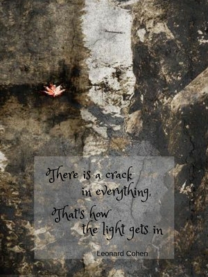 "There's a crack in everything, that's how the light gets in"